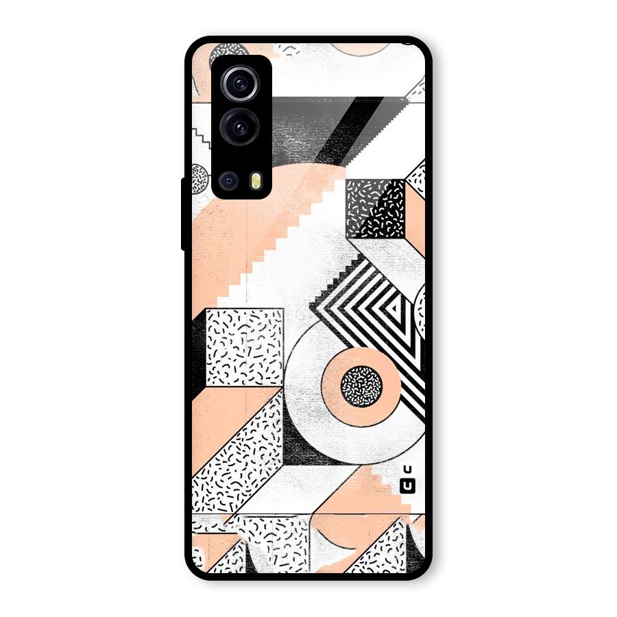 Orange Zig Zag Glass Back Case for Vivo iQOO Z3
