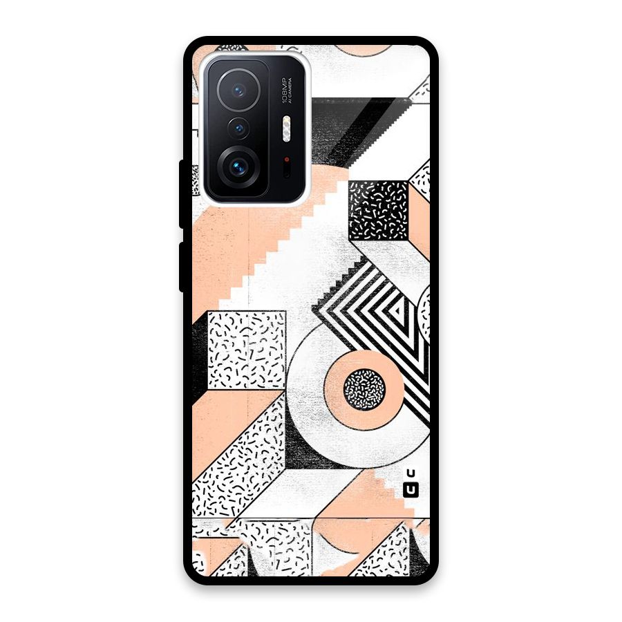 Orange Zig Zag Glass Back Case for Xiaomi 11T Pro