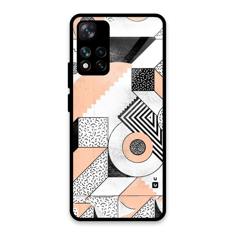 Orange Zig Zag Glass Back Case for Xiaomi 11i HyperCharge 5G