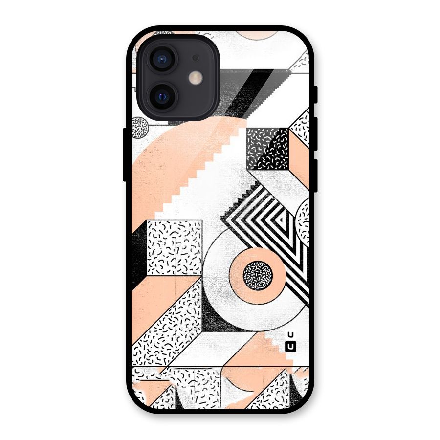 Orange Zig Zag Glass Back Case for iPhone 12