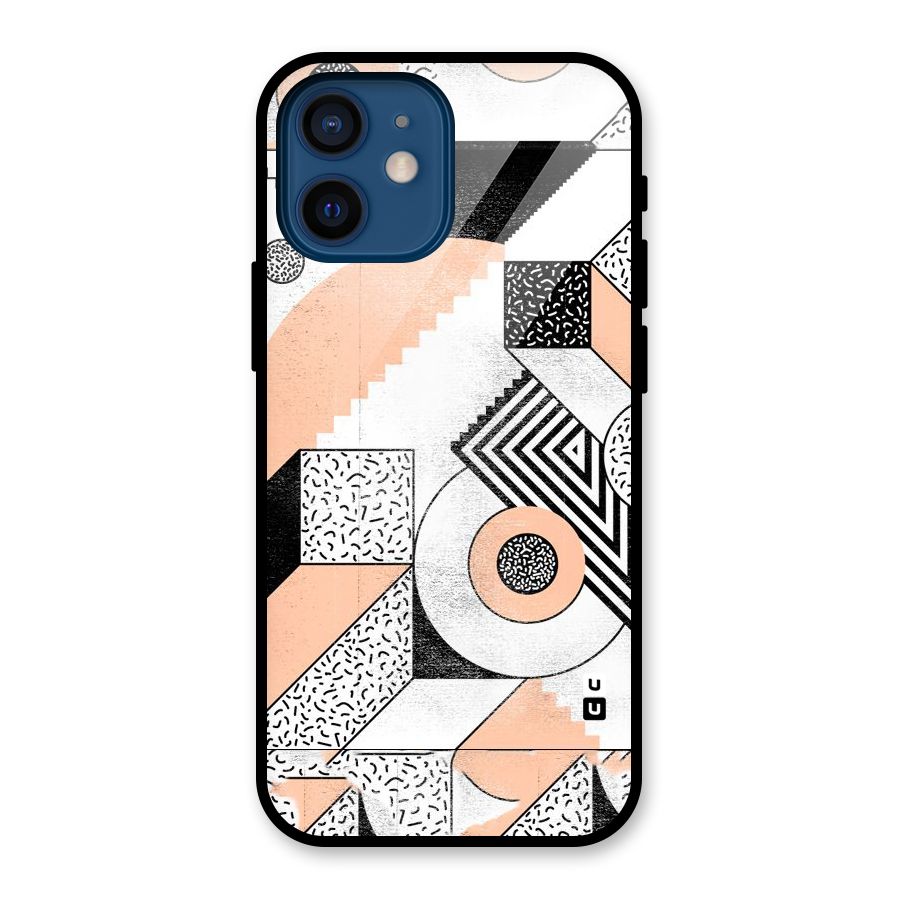 Orange Zig Zag Glass Back Case for iPhone 12 Mini