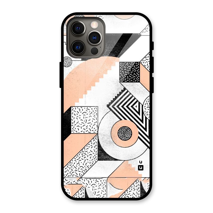 Orange Zig Zag Glass Back Case for iPhone 12 Pro