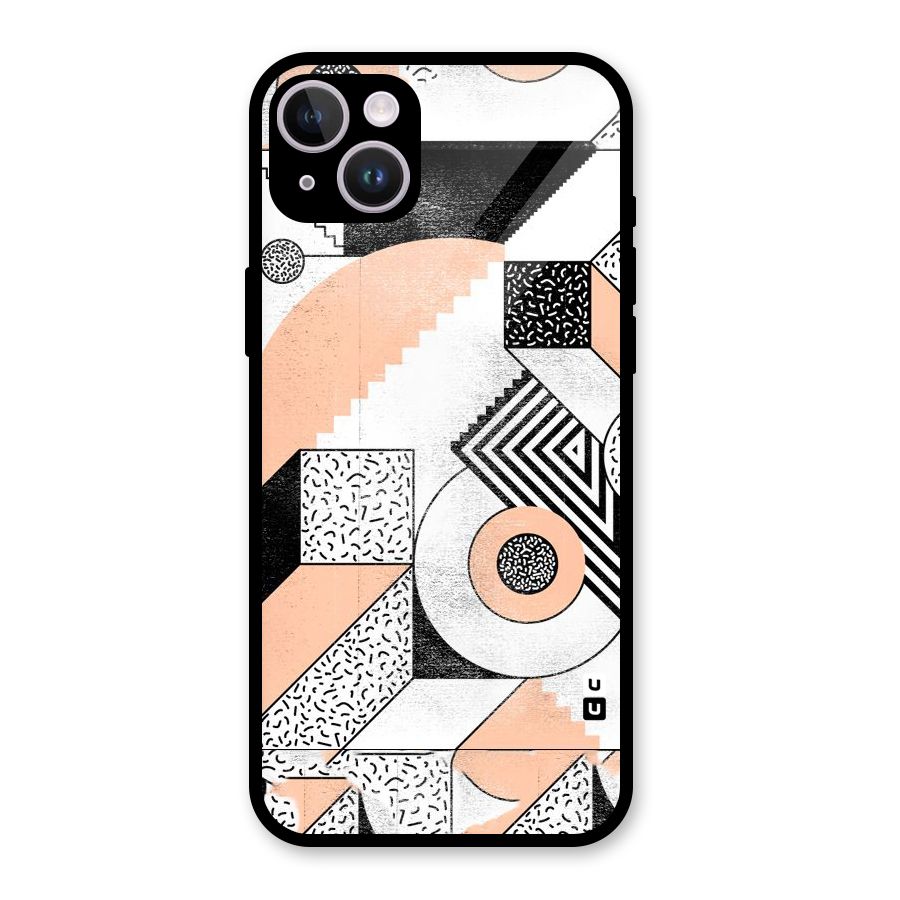 Orange Zig Zag Glass Back Case for iPhone 14 Plus