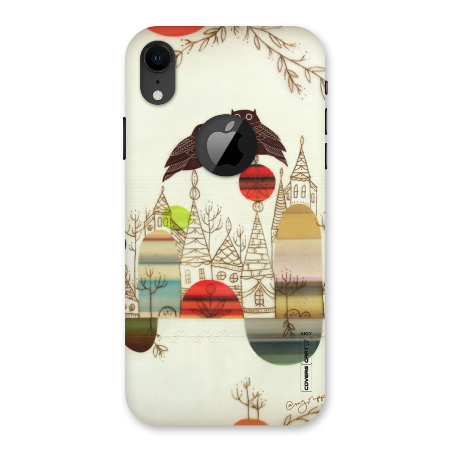 Owl Art Back Case for iPhone XR Logo Cut