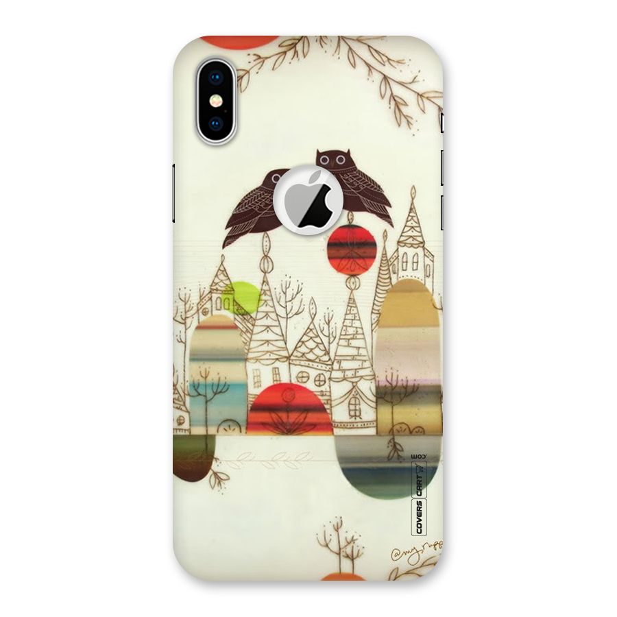 Owl Art Back Case for iPhone X Logo Cut
