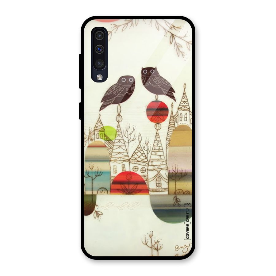 Owl Art Glass Back Case for Galaxy A50s