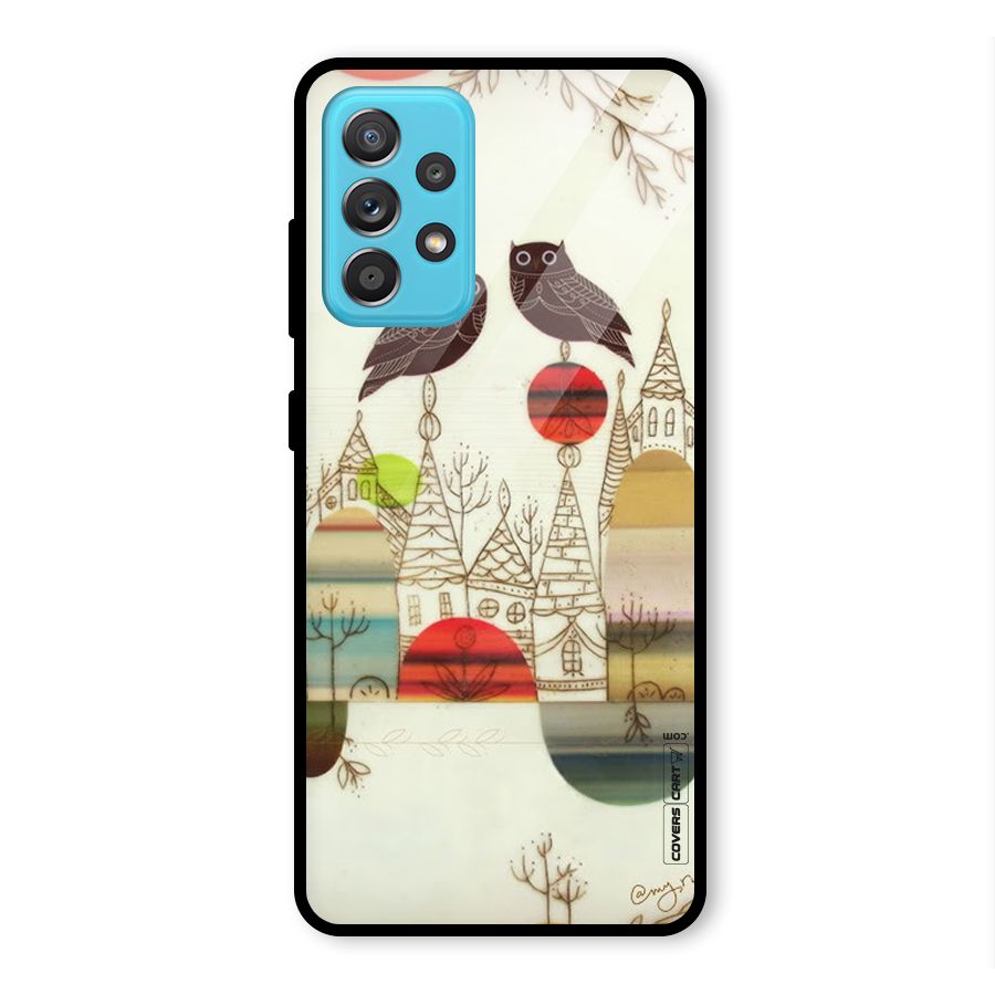 Owl Art Glass Back Case for Galaxy A52