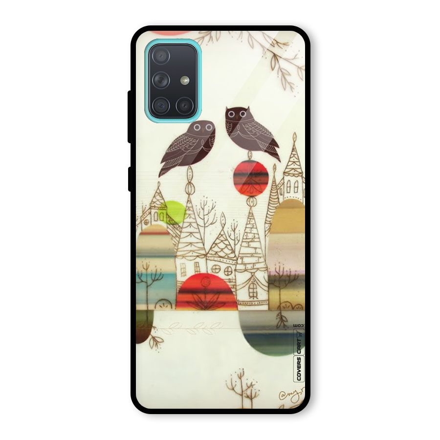Owl Art Glass Back Case for Galaxy A71