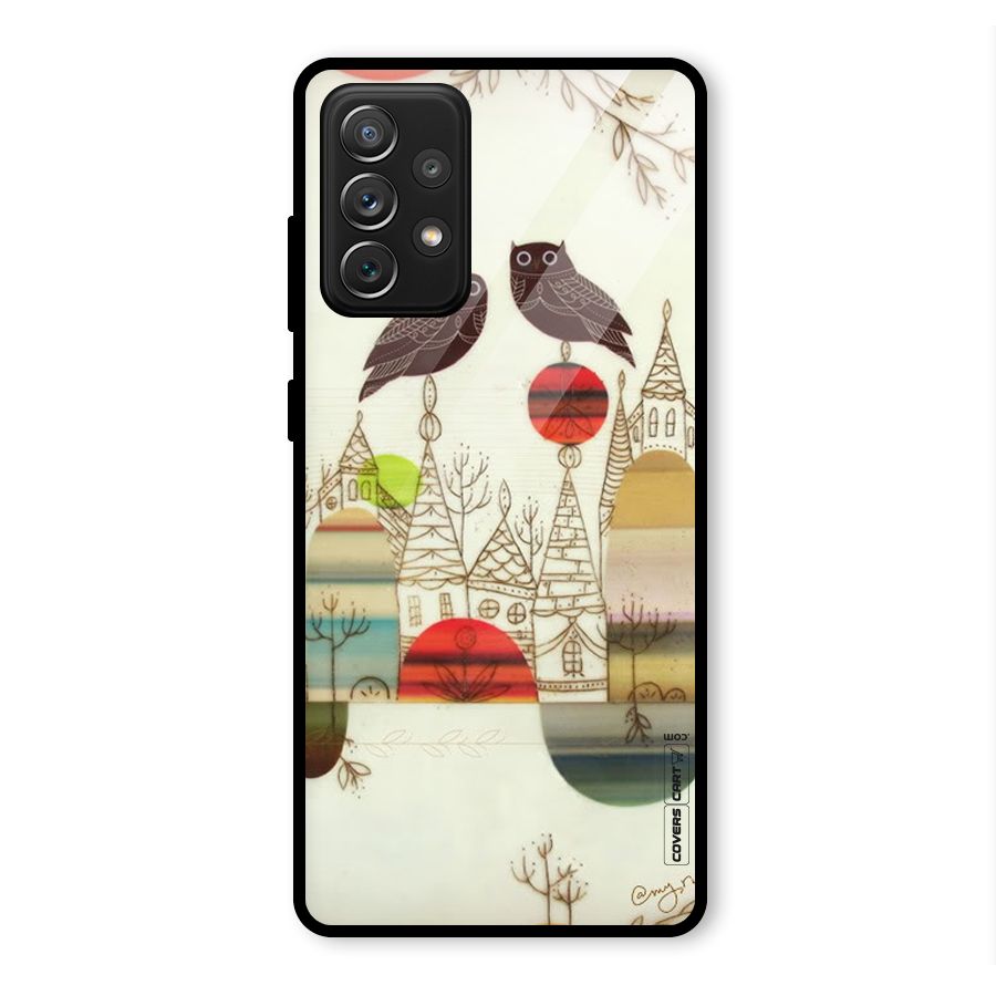 Owl Art Glass Back Case for Galaxy A72