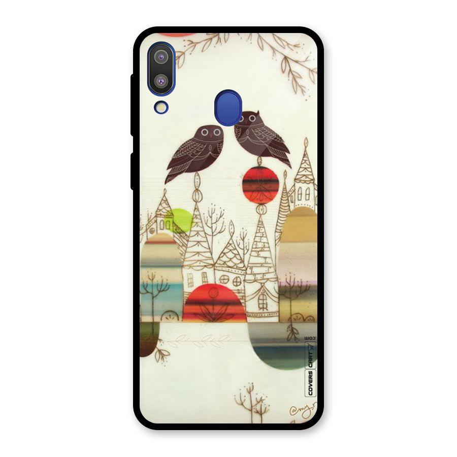 Owl Art Glass Back Case for Galaxy M20