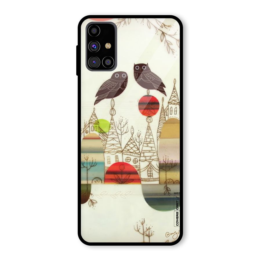 Owl Art Glass Back Case for Galaxy M31s