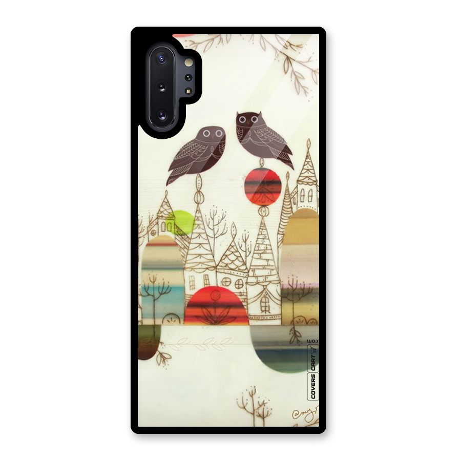 Owl Art Glass Back Case for Galaxy Note 10 Plus