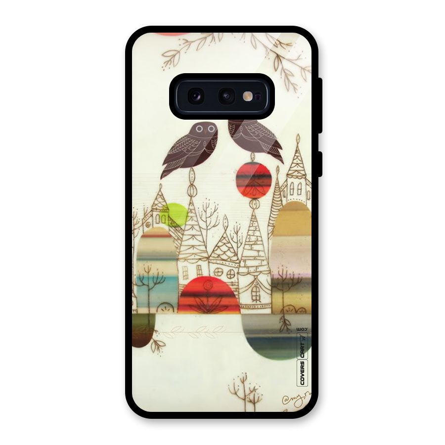 Owl Art Glass Back Case for Galaxy S10e