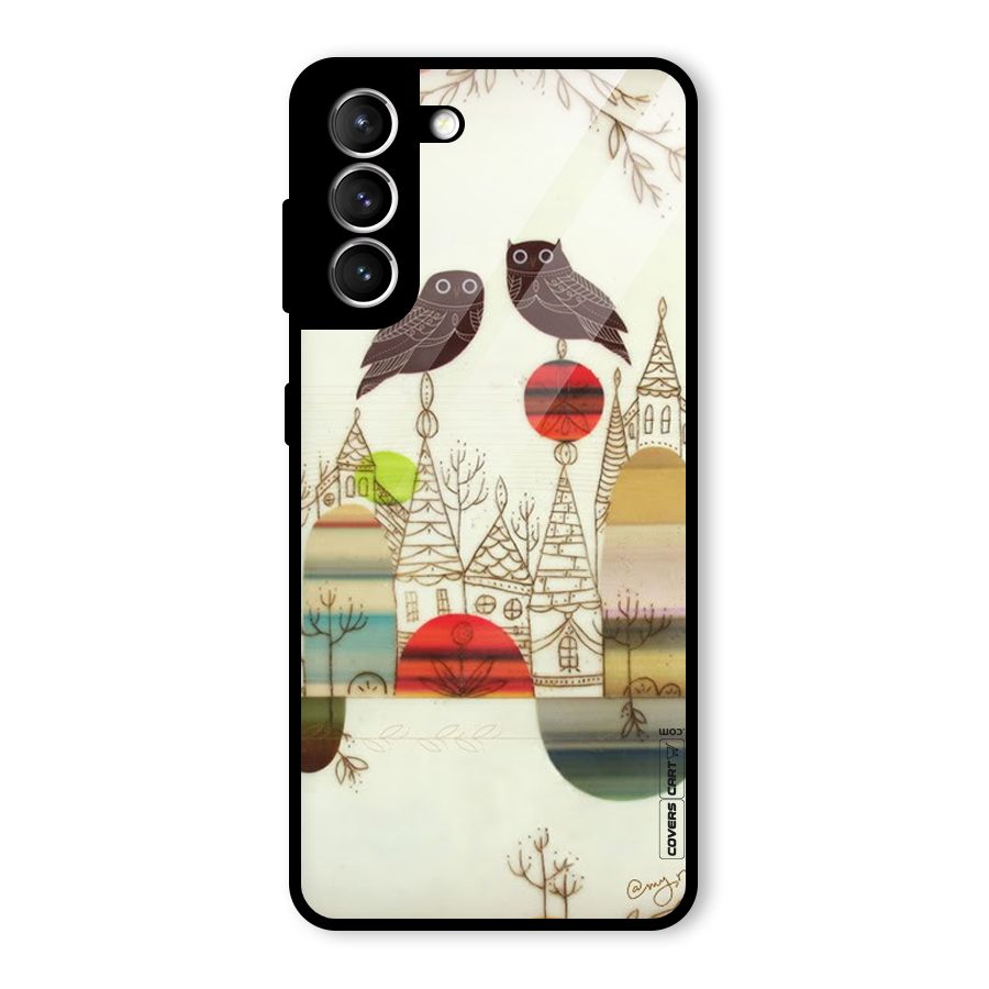 Owl Art Glass Back Case for Galaxy S21 5G