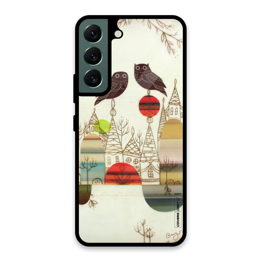 Owl Art Glass Back Case for Galaxy S22 5G