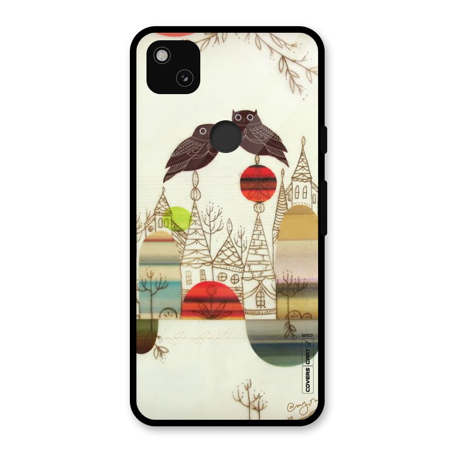 Owl Art Glass Back Case for Google Pixel 4a