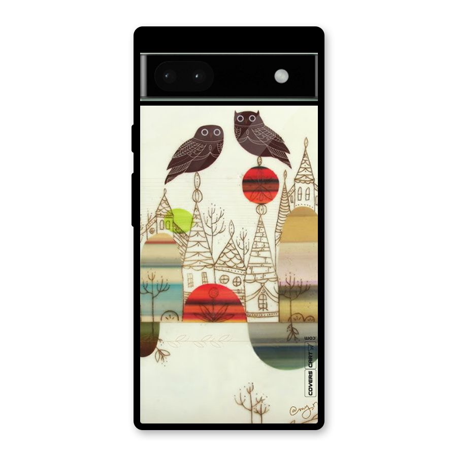 Owl Art Glass Back Case for Google Pixel 6a