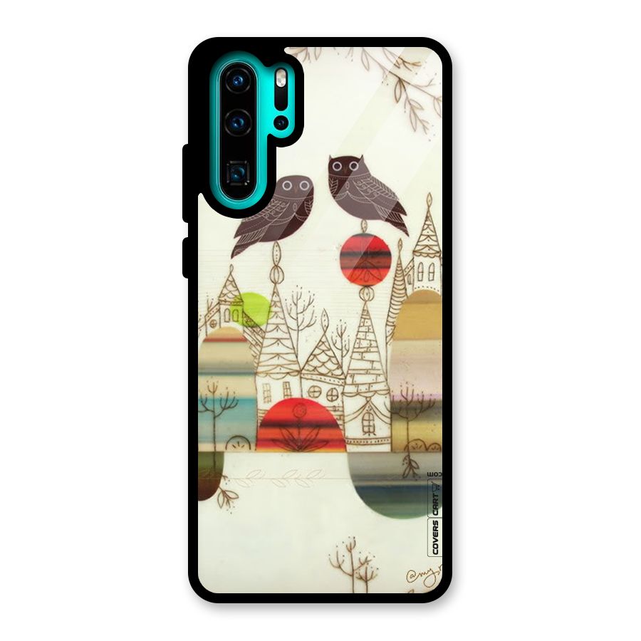 Owl Art Glass Back Case for Huawei P30 Pro
