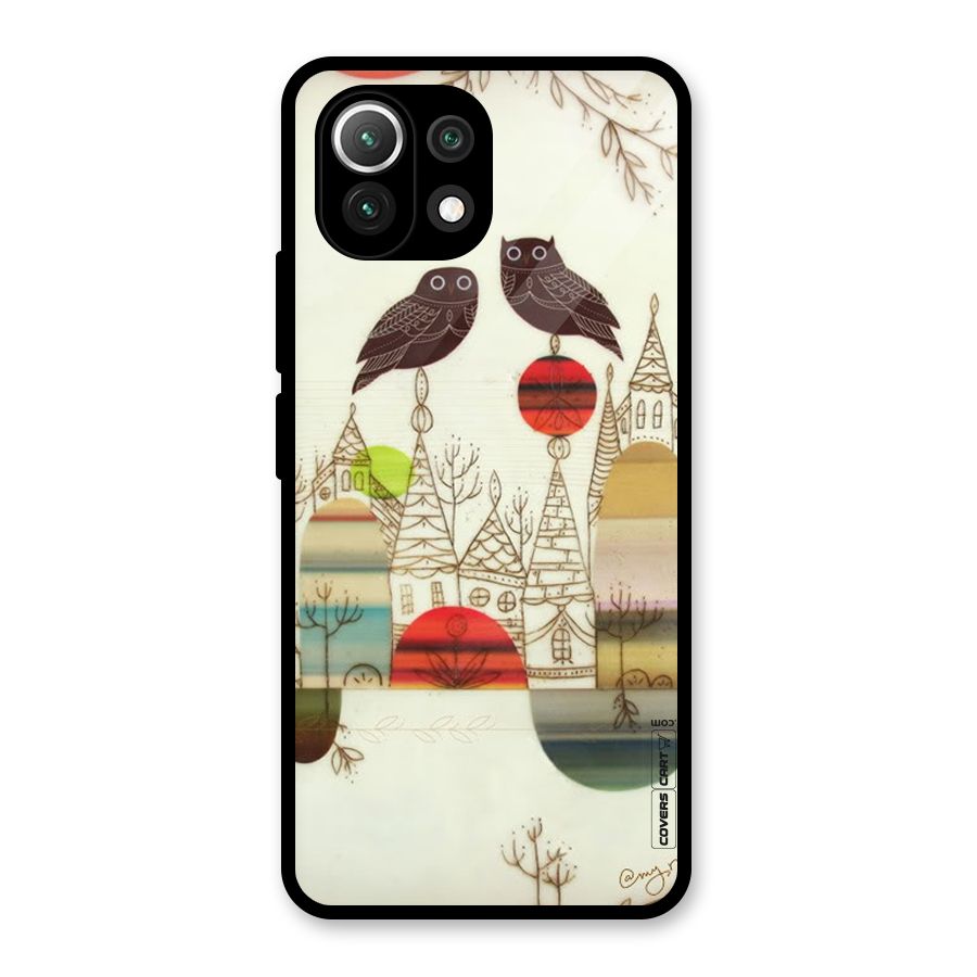 Owl Art Glass Back Case for Mi 11 Lite