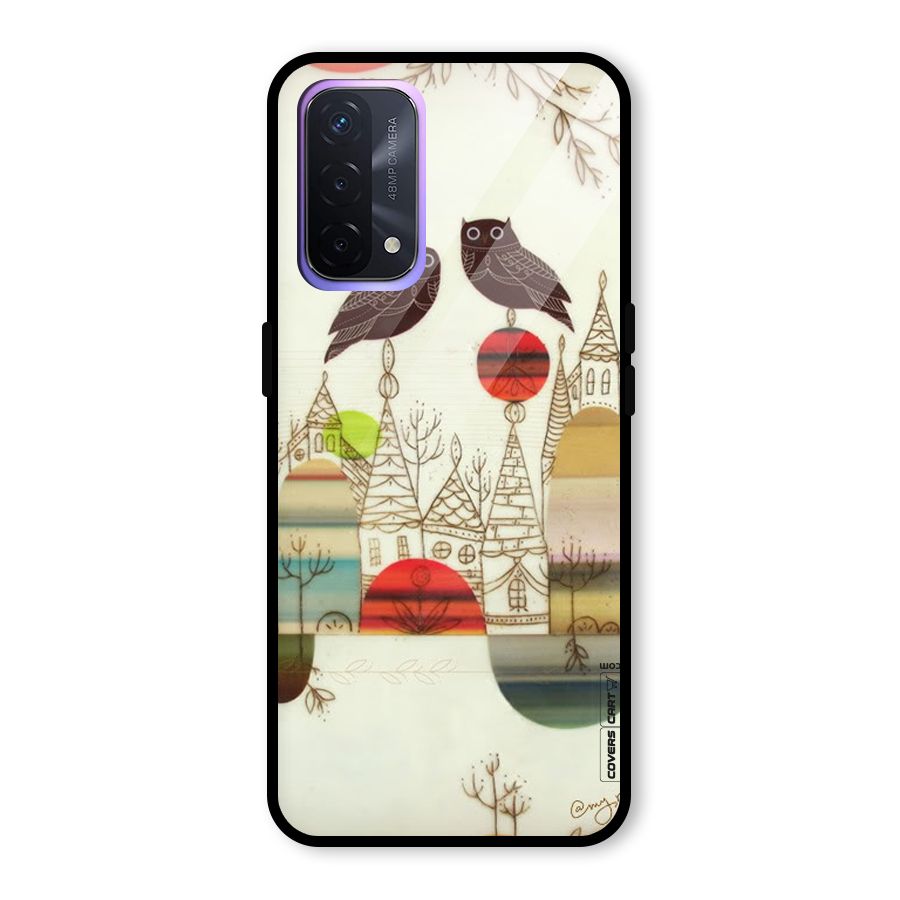 Owl Art Glass Back Case for Oppo A74 5G