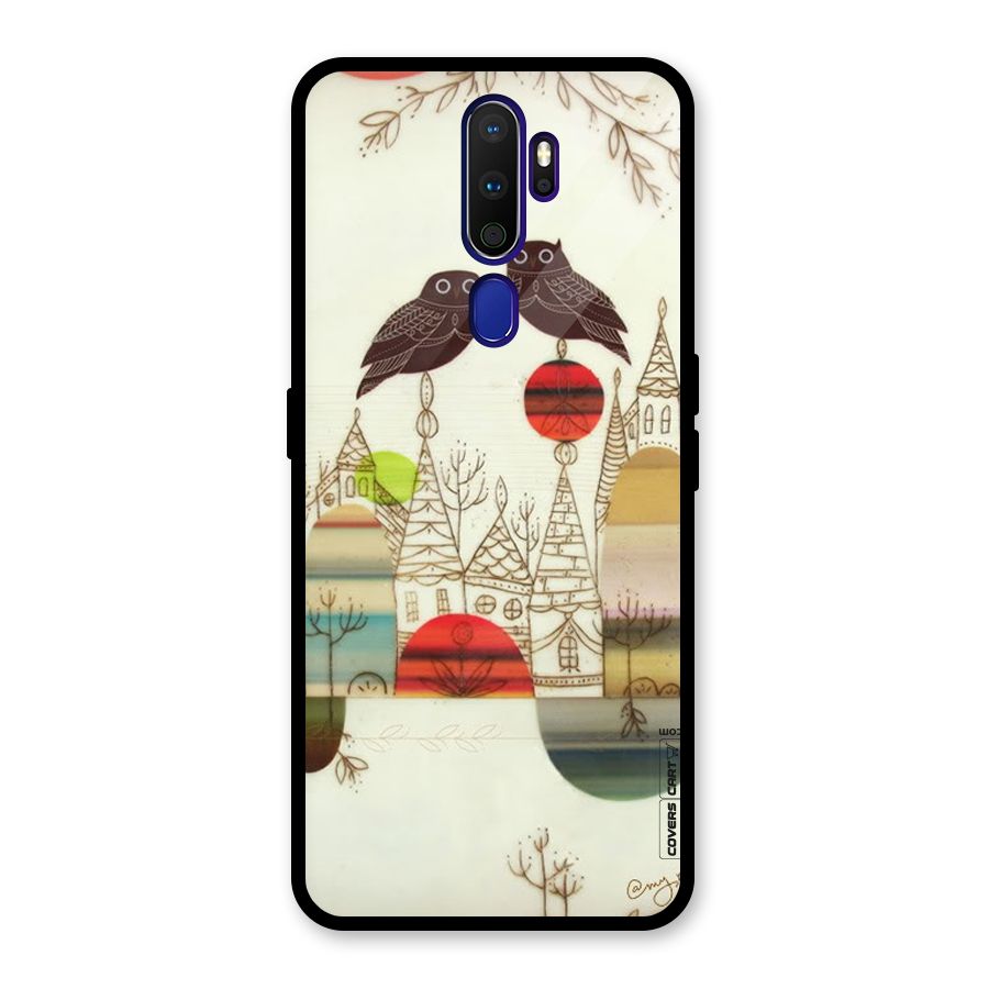 Owl Art Glass Back Case for Oppo A9 (2020)