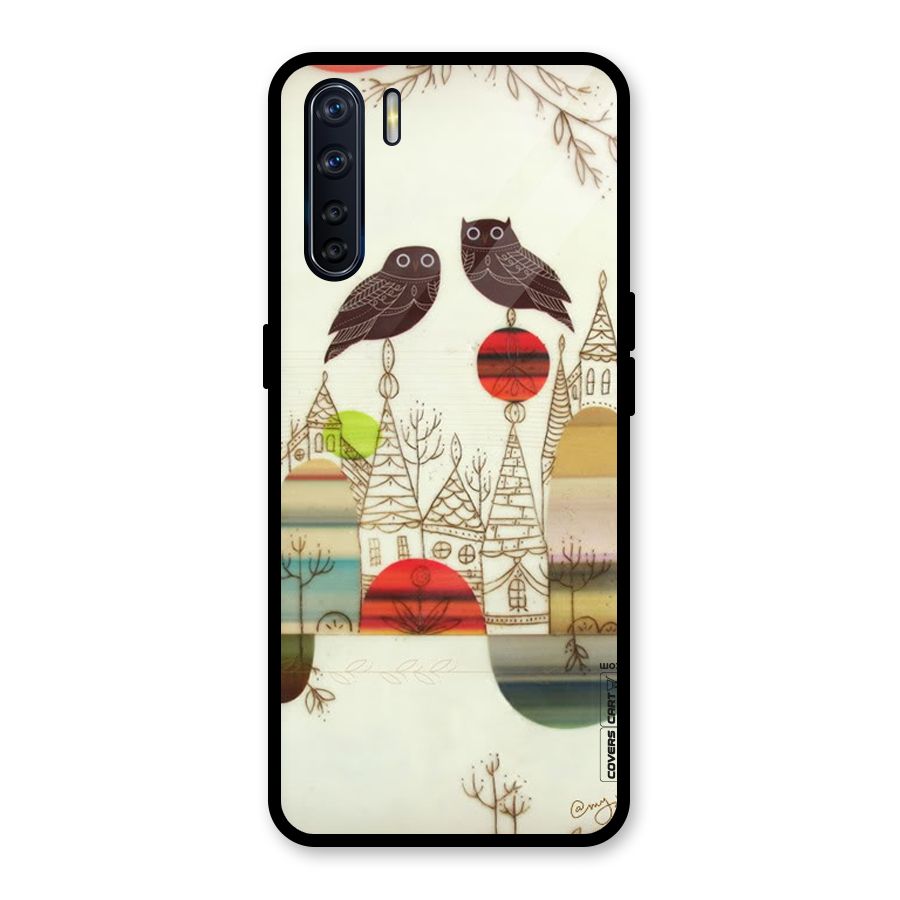 Owl Art Glass Back Case for Oppo F15