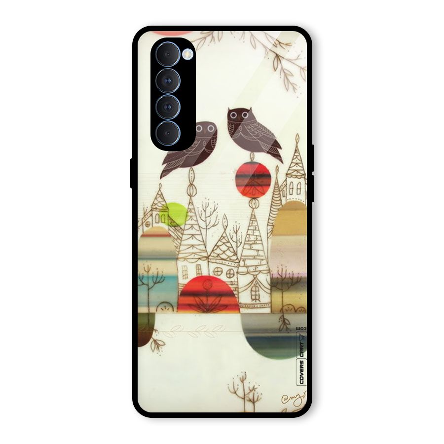 Owl Art Glass Back Case for Oppo Reno4 Pro
