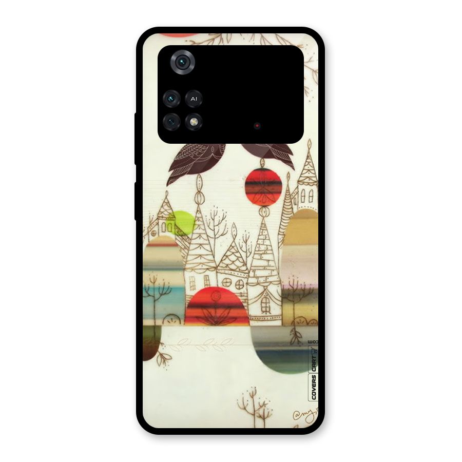 Owl Art Glass Back Case for Poco M4 Pro 4G