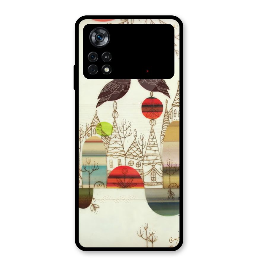 Owl Art Glass Back Case for Poco X4 Pro 5G