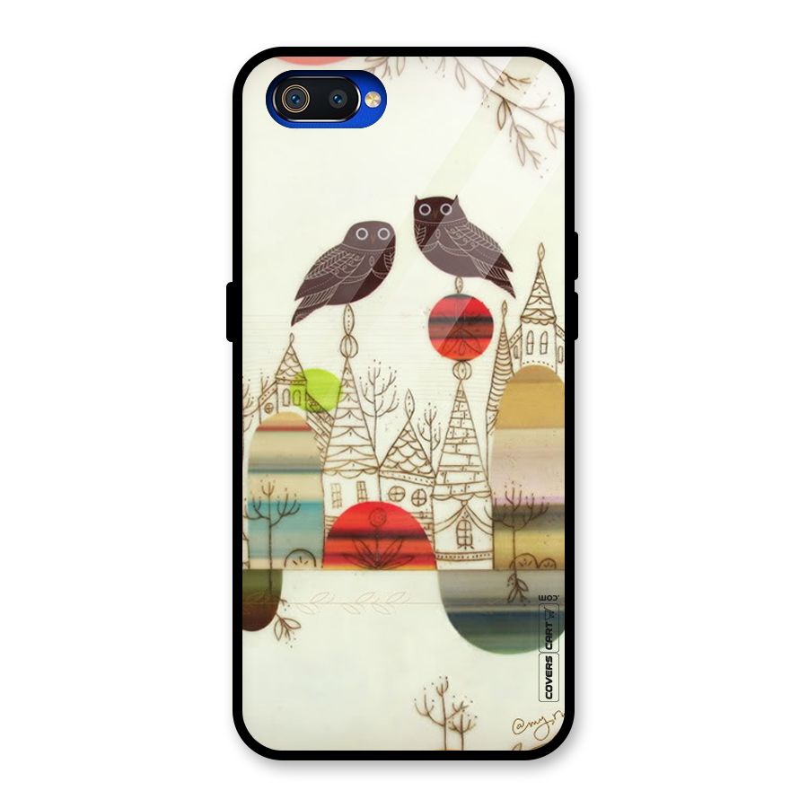 Owl Art Glass Back Case for Realme C2