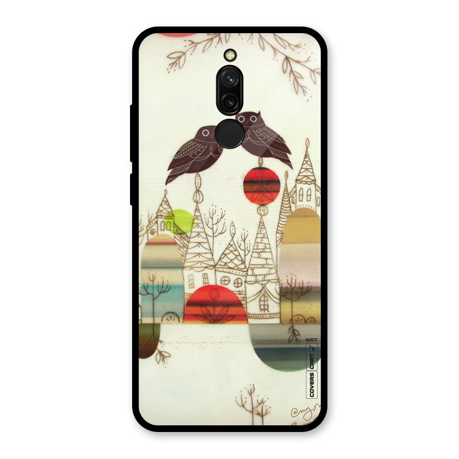 Owl Art Glass Back Case for Redmi 8