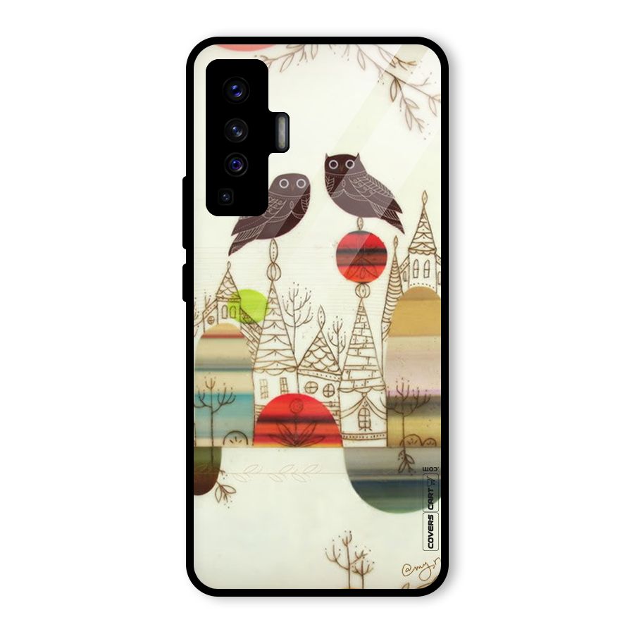 Owl Art Glass Back Case for Vivo X50
