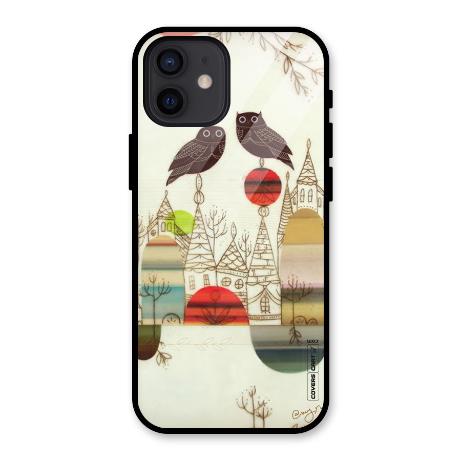 Owl Art Glass Back Case for iPhone 12