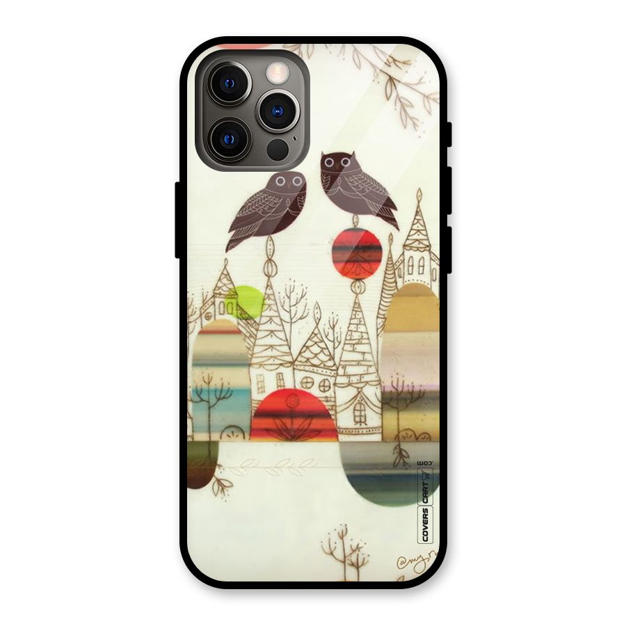 Owl Art Glass Back Case for iPhone 12 Pro