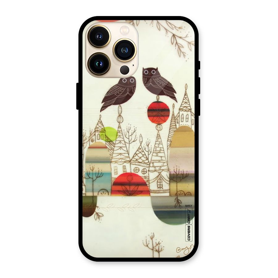 Owl Art Glass Back Case for iPhone 13 Pro Max