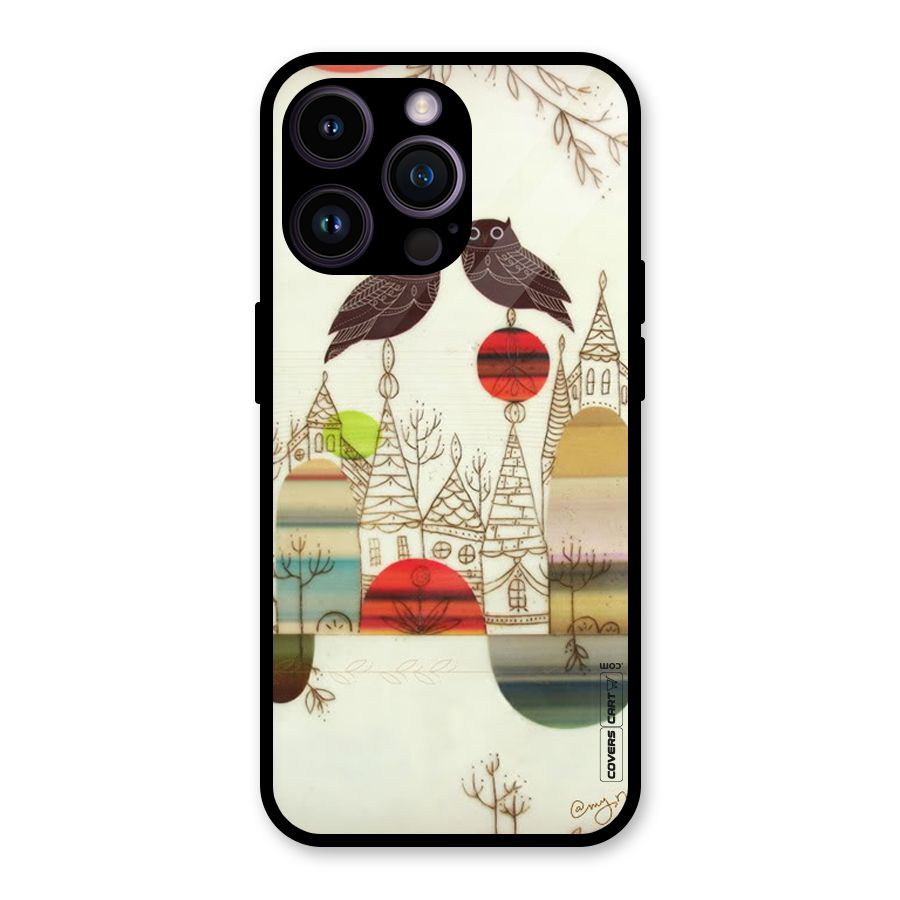 Owl Art Glass Back Case for iPhone 14 Pro Max