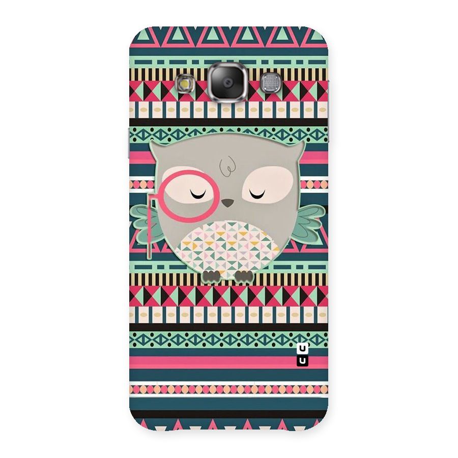 Owl Cute Pattern Back Case for Galaxy E7