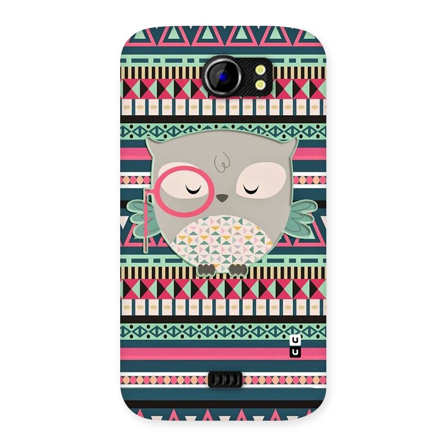 Owl Cute Pattern Back Case for Micromax Canvas 2 A110