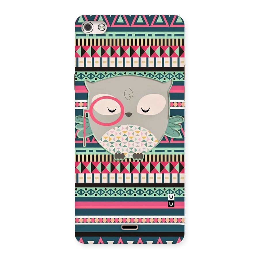 Owl Cute Pattern Back Case for Micromax Canvas Silver 5
