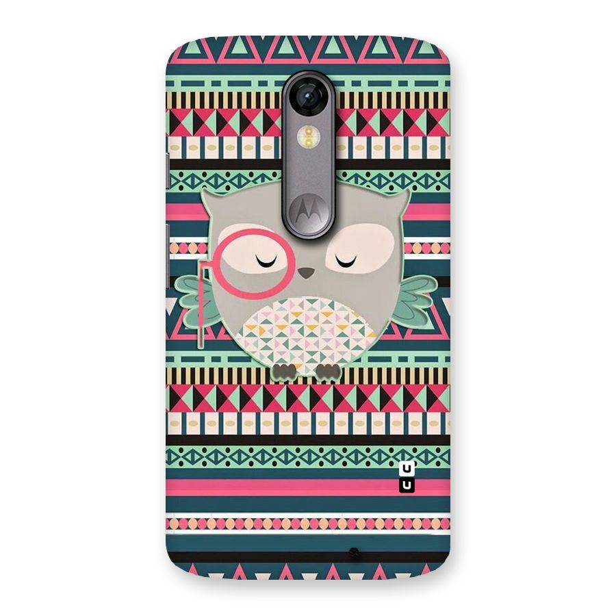 Owl Cute Pattern Back Case for Moto X Force