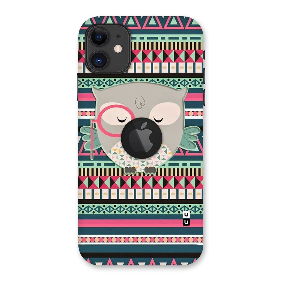 Owl Cute Pattern Back Case for iPhone 11 Logo Cut