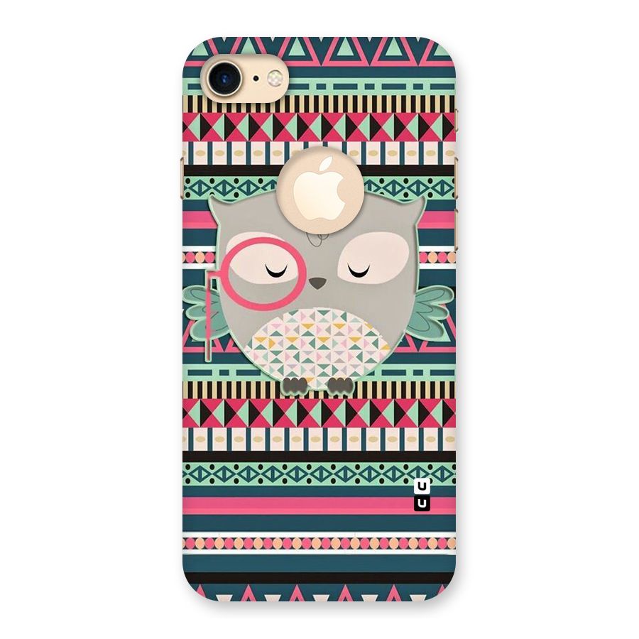 Owl Cute Pattern Back Case for iPhone 7 Logo Cut