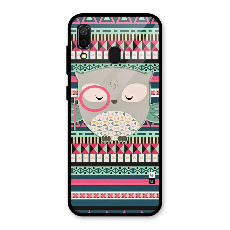 Owl Cute Pattern Glass Back Case for Galaxy A30