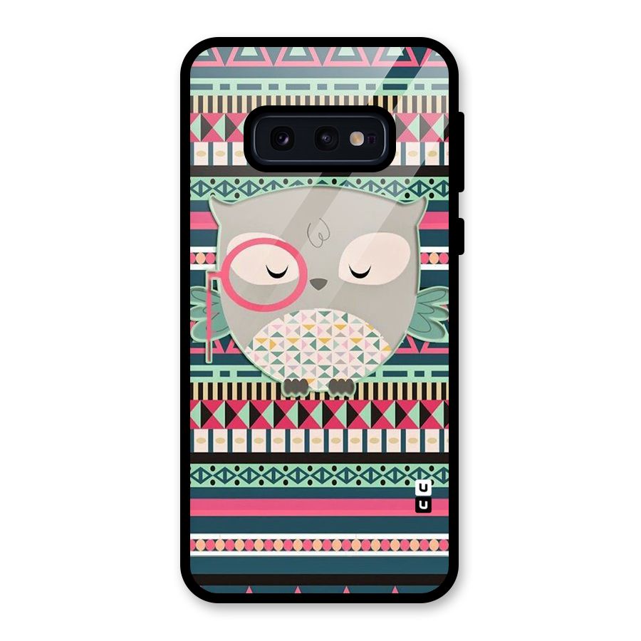 Owl Cute Pattern Glass Back Case for Galaxy S10e