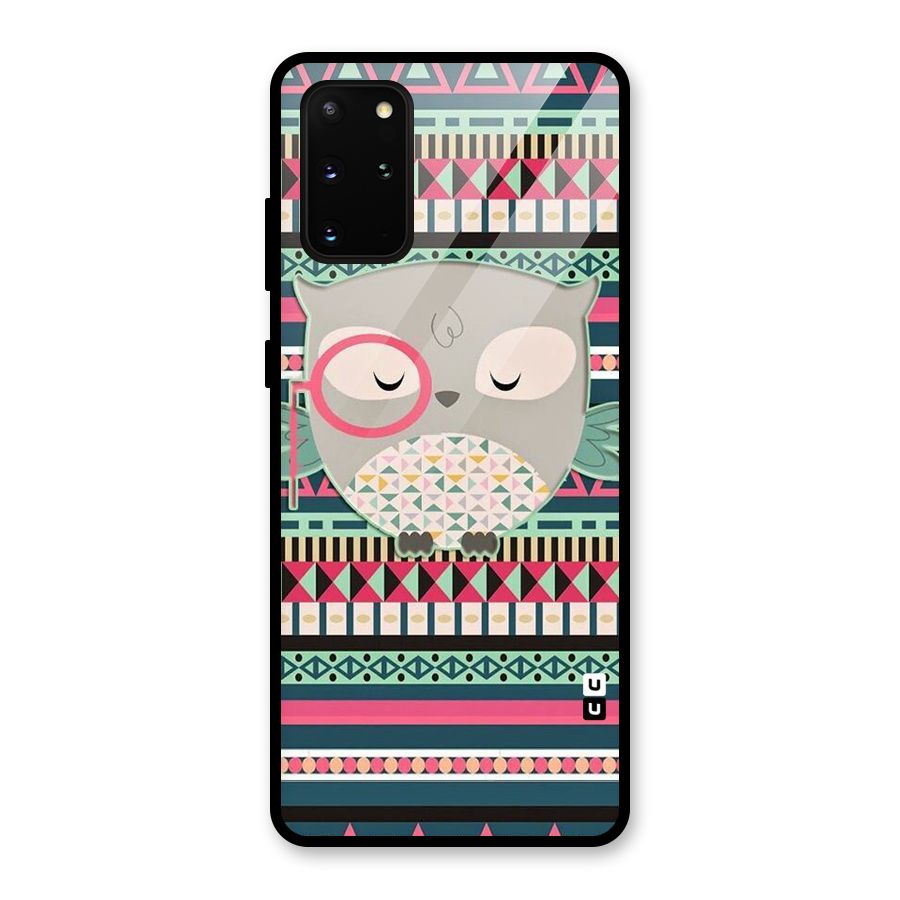 Owl Cute Pattern Glass Back Case for Galaxy S20 Plus