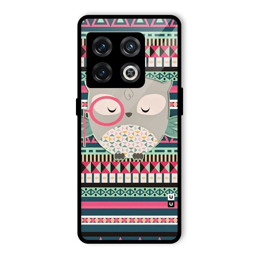 Owl Cute Pattern Glass Back Case for OnePlus 10 Pro 5G
