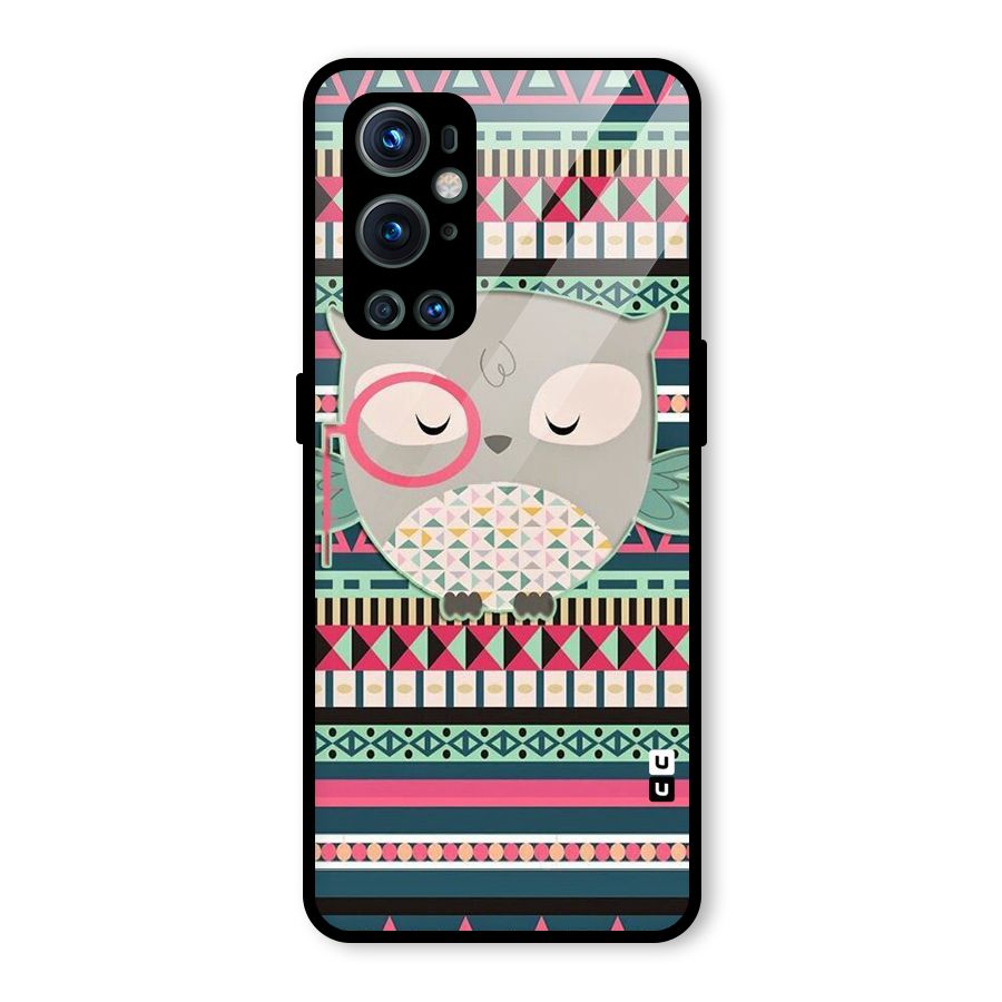 Owl Cute Pattern Glass Back Case for OnePlus 9 Pro