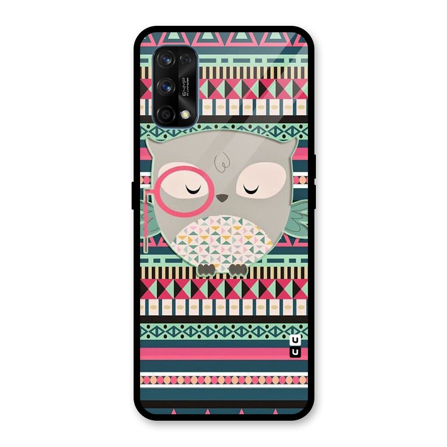 Owl Cute Pattern Glass Back Case for Realme 7 Pro