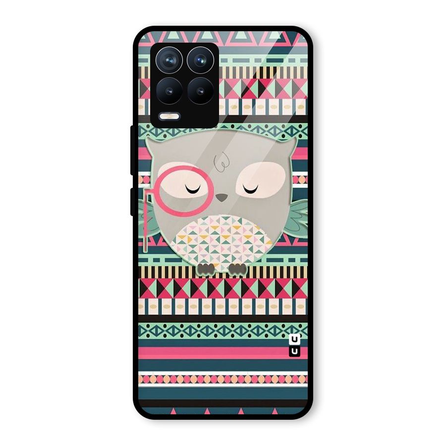 Owl Cute Pattern Glass Back Case for Realme 8 Pro