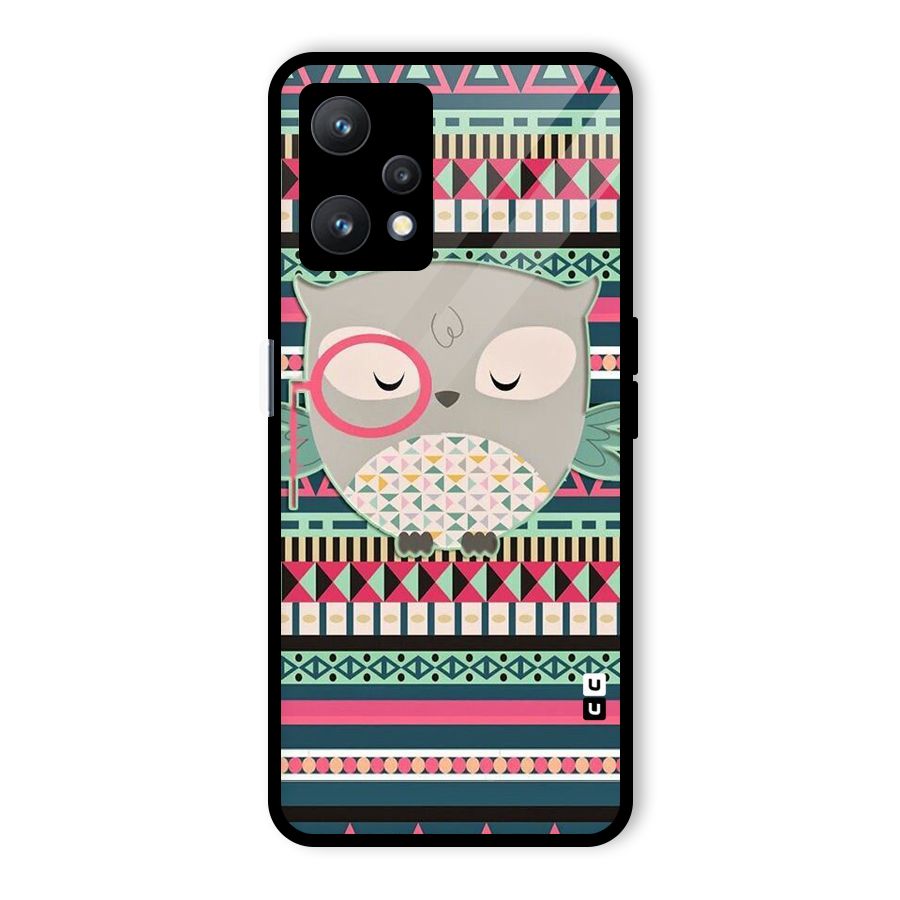 Owl Cute Pattern Glass Back Case for Realme 9 Pro 5G